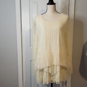 Indigo Soul Ivory Lace Tunic